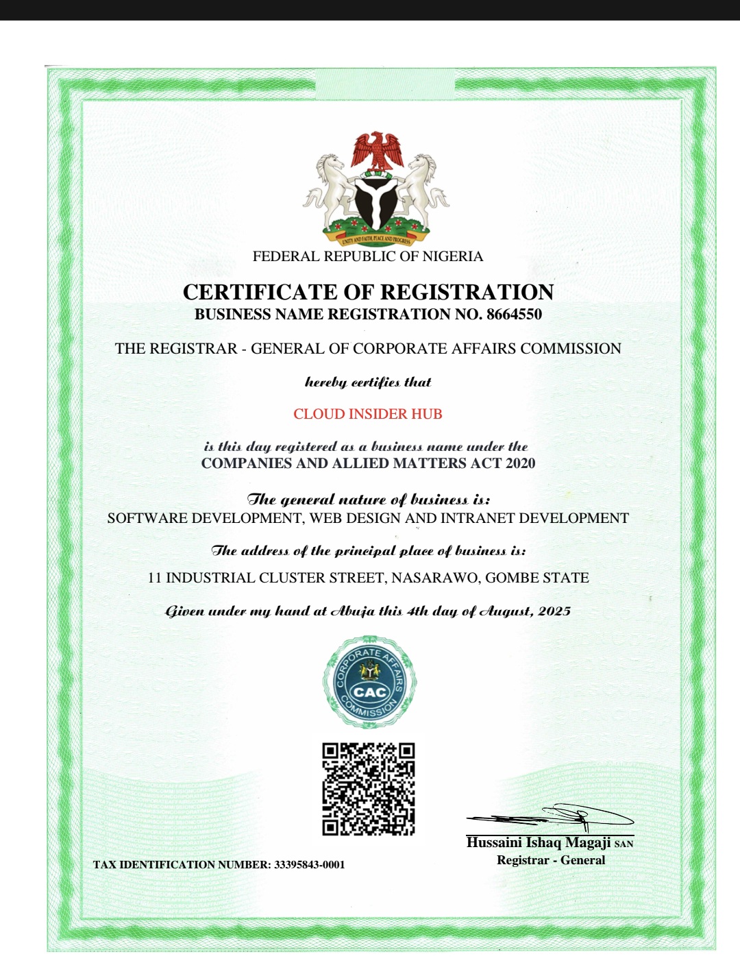 CAC Certificate